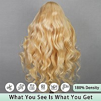 Ftqzkey Honey Blonde Hd Lace Front Wig Human Hair 13X4 Blonde Body Wave Lace Front Wig 180 Density 27 Wig Human Hair Pre Plucked