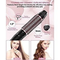 6 In 1 Curling Iron Curling Wand Set With Thermal Brush 15Inch 1Inch Bubble Curling Wand And 3 Interchangeable Ceramic Bar