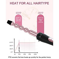 6 In 1 Curling Iron Curling Wand Set With Thermal Brush 15Inch 1Inch Bubble Curling Wand And 3 Interchangeable Ceramic Bar