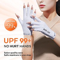 Modelones Uv Gloves For Gel Manicures Premium Upf99 Uv Protection Gloves For Uvled Gel Nail Lamp Nail Art Skin Care Fingerle