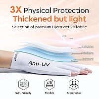 Modelones Uv Gloves For Gel Manicures Premium Upf99 Uv Protection Gloves For Uvled Gel Nail Lamp Nail Art Skin Care Fingerle