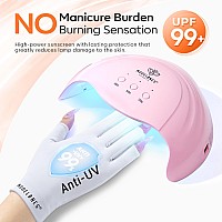 Modelones Uv Gloves For Gel Manicures Premium Upf99 Uv Protection Gloves For Uvled Gel Nail Lamp Nail Art Skin Care Fingerle