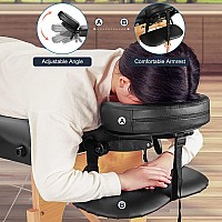 Chrun Massage Table Portable Massage Bed Lash Spa Bed Tattoo Face Cradle Bed Height 35Inch Adjustable 2 Fold With Bag Black