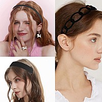 Drnytunk Unisex Hair Band 9Pcs Plastic Headband Wide Head Bands Combing Hairbands Wavy Outdoor Sports Headbands For Mens Hair B