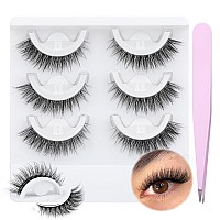 Wiwoseo Self Adhesive Eyelashes No Glue Needed False Lashes Natural Look Lash Extensions Reuseable Self Adhesive Lashes Waterpro