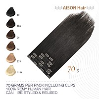 Clip In Hair Extensions Real Human Hair 115G Dark Brown 100 Real Human Hair Clip In Extensions Soft Silky Straight 7Pcs 16 Clip