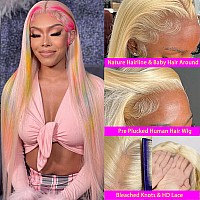 Bungiol 613 Lace Front Wig Human Hair 13X4 Hd Lace Front Wigs Human Hair 26 Inch Straight Wigs Human Hair Pre Plucked Bleached K