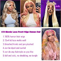 Bungiol 613 Lace Front Wig Human Hair 13X4 Hd Lace Front Wigs Human Hair 26 Inch Straight Wigs Human Hair Pre Plucked Bleached K