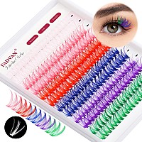 Fadvan Colored Lash Clusters 240Pcs Individual Lashes D Curl 14Mm16Mm Colored Cluster Lashes 40D Colorful Eyelash Clusters 6 Co