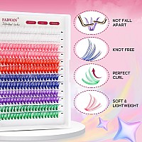 Fadvan Colored Lash Clusters 240Pcs Individual Lashes D Curl 14Mm16Mm Colored Cluster Lashes 40D Colorful Eyelash Clusters 6 Co