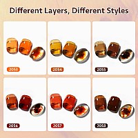 Gaoy Jelly Brown Gel Nail Polish Set 6 Transparent Colors Dark Red Orange Pumpkin Soak Off Gel Polish Kit For Salon And Nail Ar