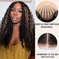 Nadula Bye Bye Knots Glueless Wig 7X5 Hd Lace Invisible Knots Lace Front Wig Human Hair Balayage Blonde Highlights 3C Curly Wig