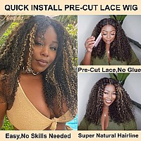 Nadula Bye Bye Knots Glueless Wig 7X5 Hd Lace Invisible Knots Lace Front Wig Human Hair Balayage Blonde Highlights 3C Curly Wig