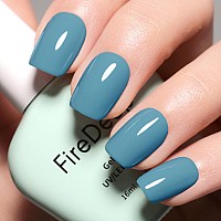 Firedeep Baby Blue Gel Nail Polish Medium Blue Nail Polish Uvled Soak Off Gel Polish For Autumn And Winter 054 Fl Oz 1Pcs