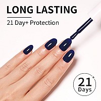 Firedeep Navy Blue Gel Nail Polish Blue Nail Polish Uvled Soak Off Gel Polish For Autumn And Winter 054 Fl Oz 1Pcs