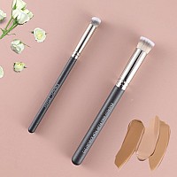 Energy Small Foundation Brushes Dense Flat Top Makeup Brushes For Foundation Under Eye Concealer Blending With Liquid Cream Powd