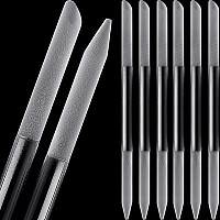 6 Pieces Glass Cuticle Pusher Glass Cuticle Stick Set Double Sided Crystal Glass Nail Files Manicure Pedicure Precision Filing C