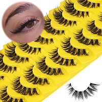 Cat Eye Lashes Natural Look False Eyelashes Fluffy Wispy Fake Eyelashes C Curl Strip 3D Lashes Cat Eye Fox Eyelash Mink Lashes W