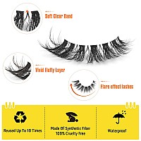 Cat Eye Lashes Natural Look False Eyelashes Fluffy Wispy Fake Eyelashes C Curl Strip 3D Lashes Cat Eye Fox Eyelash Mink Lashes W