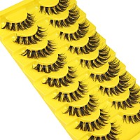 Cat Eye Lashes Natural Look False Eyelashes Fluffy Wispy Fake Eyelashes C Curl Strip 3D Lashes Cat Eye Fox Eyelash Mink Lashes W