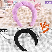 Diyjibb Spa Headbands For Women Ladies Puffy Makeup Headband Combo Pack Set Of 2 Terry Towel Cloth Fabric Hair Bands For Washi