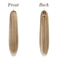 Feshfen Straight Ponytail Extensions Long Drawstring Pony Tails Natural Synthetic Hair Piece Clip In Ponytails Hairpieces For Wo