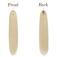 Feshfen Drawstring Ponytail Extensions Long Straight Pony Tails Natural Synthetic Hair Pieces Clip In Ponytails Hairpieces For W