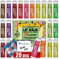 Yopela 20 Pack Natural Lip Balm Bulk With Vitamin E And Coconut Oil Valentines Day Best Choice Moisturizing Soothing And Re