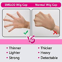 Hd Wig Cap For Lace Front Wig Smilco 4 Pcs Stretchy Nylon Stocking Cap For Womentransparent Invisible Wig Cap