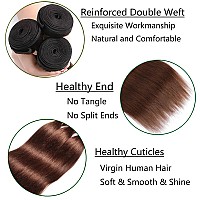 3 Straight Human Hair Bundles 24 26 28 Inch Color 4 Bundle Human Hair 180 Density Brazilian Virgin Human Hair Bundles For Black