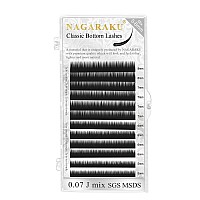 Nagaraku Bottom Eyelash Extensions Individual Lashes Classic Single Matte Black Soft Natural Faux Mink False Lashes 12 Rows 01