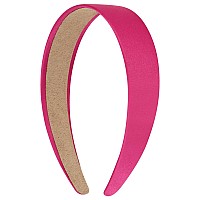 Velscrun Bright Pink Headband Satin Headbands For Women Girls Non Slip 13 Inch Women Hair Bands Halloween Cosplay Diy Holiday H