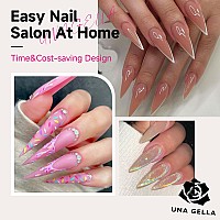 Una Gella 504Pcs Stiletto Nails Tips Half Cover Xxl Long Almond Nail Tips Soft Gel Nail Tips 12 Sizes Traceless Clear False Fake