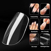 Una Gella Short Square Nail Tips 504Pcs Short Square Gel X Nails Tips 12 Sizes Short Full Cover Nail Tips Clear Press On Nails S