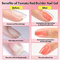 Una Gella Builder Gel For Nails 5 In 1 Coral Builder Gel In A Bottle For Gel Nail Polish Nail Thickening Nail Strengthener Na