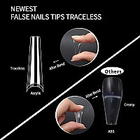 Una Gella Xxl Coffin Fake Nails Tips 120Pcs Extra Long Coffin Clear Nail Tips Half Cover No C Curve Coffin Gel False Nails Exten