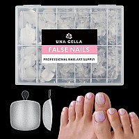 Una Gella Toe Nail Tips 504Pcs Short Square False Soft Gel Full Cover Fake Toe Nails Matte Toe Nails 12 Sizes Preshape Fake Toe