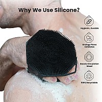 Itokgok Silverinfused Dualsided Design 2In1 Silicone Body Scrubber For Showerbody Buffer Scrubber For Men And Women For All