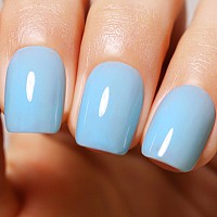 Imtiti Sky Blue Gel Nail Polish Bright Sky Blue Uvled Soak Off Gel Polish For Spring And Winter 1Pcs 05 Fl Oz