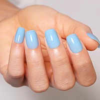 Imtiti Sky Blue Gel Nail Polish Bright Sky Blue Uvled Soak Off Gel Polish For Spring And Winter 1Pcs 05 Fl Oz