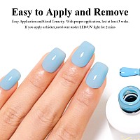 Imtiti Sky Blue Gel Nail Polish Bright Sky Blue Uvled Soak Off Gel Polish For Spring And Winter 1Pcs 05 Fl Oz