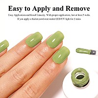 Imtiti Kiwi Green Gel Nail Polish Green Translucent Color Uvled Soak Off Gel Polish For Spring And Winter 1Pcs 05 Fl Oz