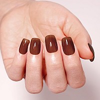 Imtiti Amber Brown Gel Nail Polish 15Ml Jelly Deep Brown Translucent Color Uvled Soak Off Gel Polish Nail Art Starter Manicure