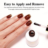 Imtiti Amber Brown Gel Nail Polish 15Ml Jelly Deep Brown Translucent Color Uvled Soak Off Gel Polish Nail Art Starter Manicure