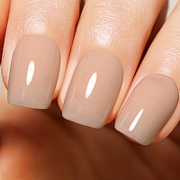 Imtiti Nude Brown Gel Nail Polish Neutral Brown Uvled Soak Off Gel Polish For French Manicure 1Pcs 05 Fl Oz