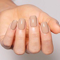 Imtiti Nude Brown Gel Nail Polish Neutral Brown Uvled Soak Off Gel Polish For French Manicure 1Pcs 05 Fl Oz