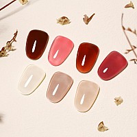 Imtiti Nude Brown Gel Nail Polish Neutral Brown Uvled Soak Off Gel Polish For French Manicure 1Pcs 05 Fl Oz