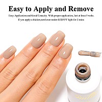 Imtiti Nude Brown Gel Nail Polish Neutral Brown Uvled Soak Off Gel Polish For French Manicure 1Pcs 05 Fl Oz