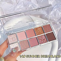 Erinde 10 Color Eyeshadow Palette Makeup Matte Shimmer Glitter Eye Shadow Ultrablendable High Pigmented Naturinglooking