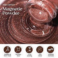 Mizhse Cat Eye Gel Nail Polish Brown Magnetic Gel Polish With Magnet Stick Fall Color Magic Effect Galaxy Shimmer Glitter Holo